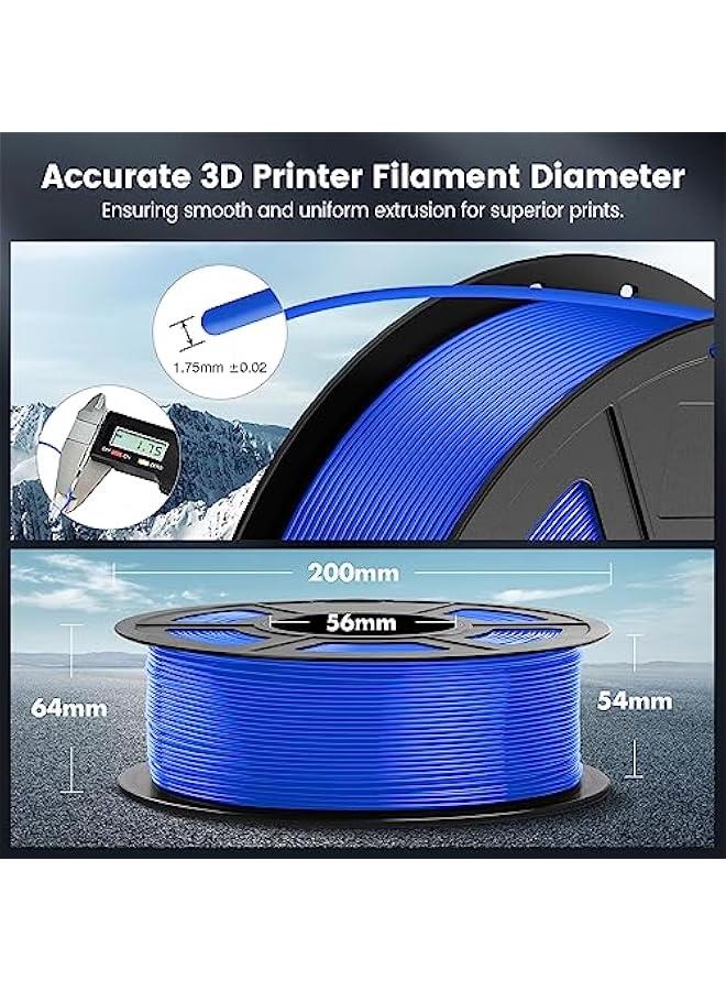PLA 3D Printer Filament PLA Filament 1.75mm, Neatly Wound 3D Printing Filament 1.75mm, Dimensional Accuracy +/- 0.02 mm, Fit Most FDM 3D Printers, 1kg Spool (2.2lbs), Blue - Image 4